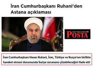 Hasan Ruhani: “İran, Türkiye ve Rusya’nın Birlikte Hareket Etmeli”